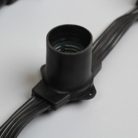 Гирлянда &laquo;Белт-лайт&raquo; 50 м, IP65, 5W, тёмная каучуковая нить, шаг 15 см, Е27 (без ламп), 220 В