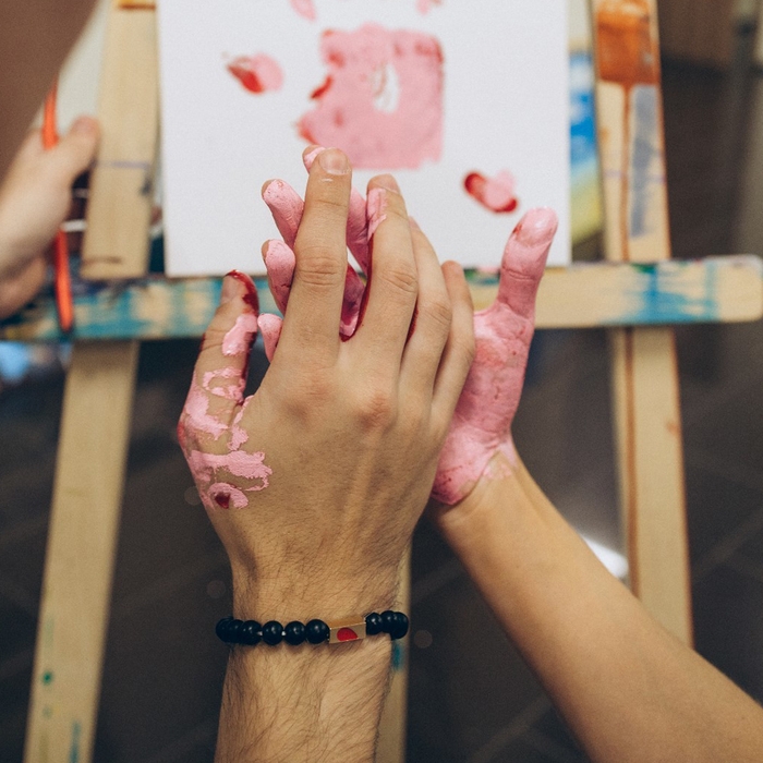 Браслеты &laquo;Неразлучники&raquo; сердце с бусинами, цвет чёрно-белый, шар №8, d=6,5 см