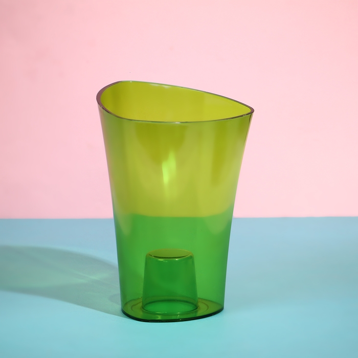 Горшок для орхидей, 1,3 л, 13,6 &times; 14,1 &times; 20 см, пластик, прозрачно-зелёный