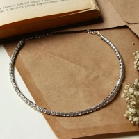 Колье &laquo;Лёд&raquo;, 1 ряд, цвет белый в серебре, 35 см