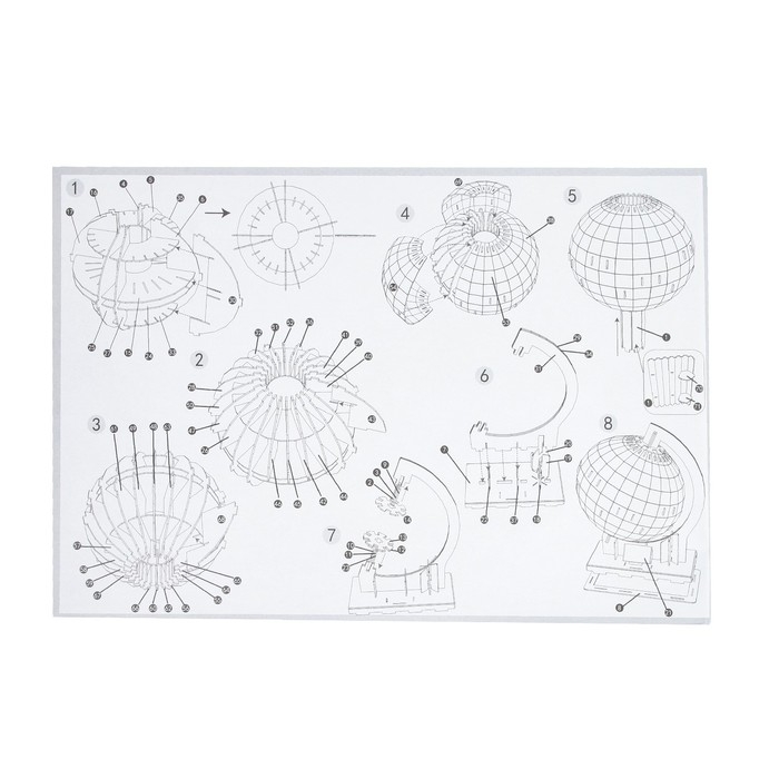 Конструктор пазл &laquo;Глобус&raquo;, 3D модель, диаметр 22 см, 71 элемент