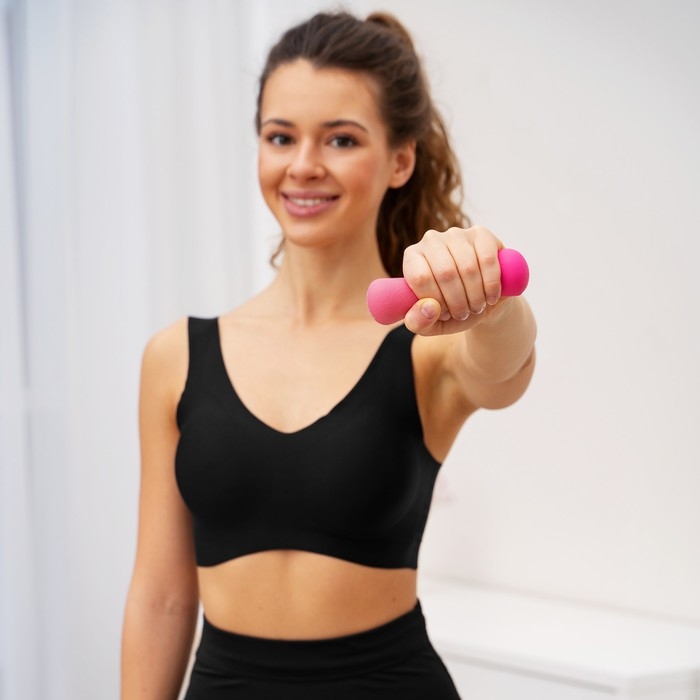 Гантель неопреновая ONLYTOP, 0,5 кг, цвет розовый