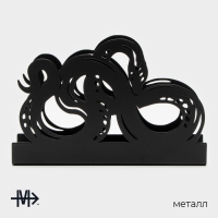 Салфетница Magistro &laquo;Змея&raquo;, 14&times;4&times;9 см, цвет чёрный