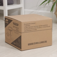 Швабра с отжимом и ведром Raccoon: ведро с подачей воды 19,5&times;31 см, швабра 23&times;135 см, насадка из микрофибры d=23 см