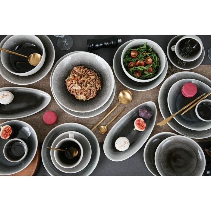 Блюдо фарфоровое для подачи Magistro &laquo;Сиам&raquo;, 26&times;23 см, цвет серый