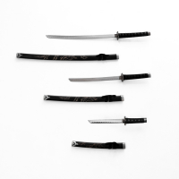 Сув. изделие катаны 3в1 на подставке, ножны дерево, дракон черные 52/78/98см