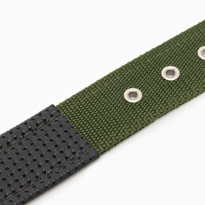 Ошейник "Комфорт" комбинированный, 60 х 4 см, ОШ 44-55 см, темно-зелёный