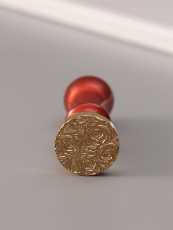 Печать для сургуча с пластиковой ручкой "Розы" 6,3х2,5х2,5 см