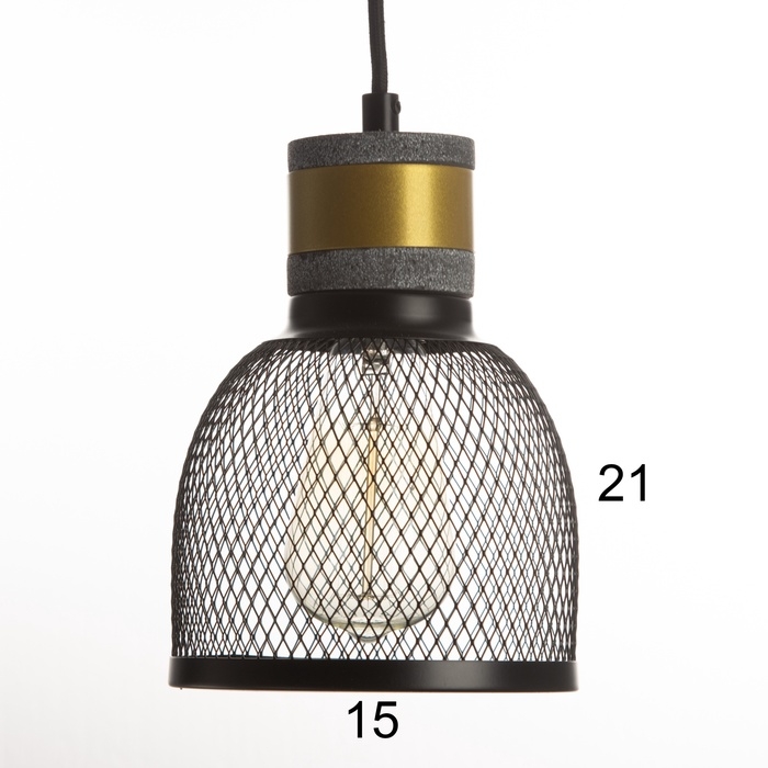 Светильник "Денвер" Е27 40Вт черно-золотой 15х15х24-174см