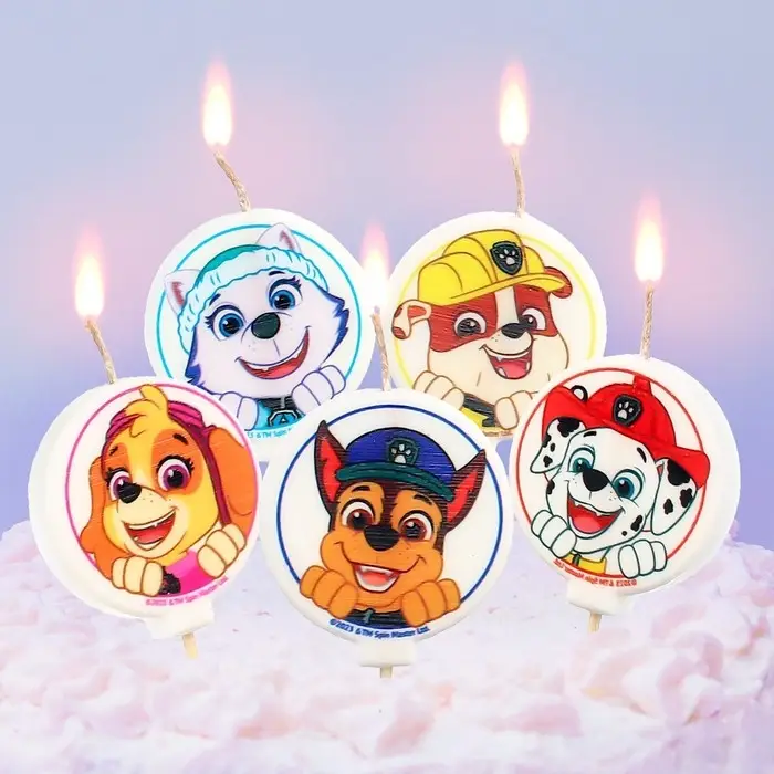 Свеча для торта "С Днем Рождения!", 5 штук, Щенячий патруль