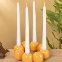 Подсвечник на 4 свечи "Бусы" с 8 сферами, песок 19х19х5,5 см