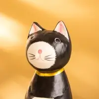 Сувенир &laquo;Кот сидячий&raquo;, 5&times;6&times;15 см, дерево, чёрный