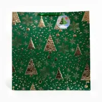 Подарочный пакет &laquo;Новогодний&raquo;, зелёный 40 &times; 40 &times; 40 см