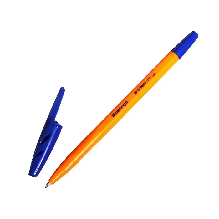 Ручка шариковая Berlingo Tribase Orange, стержень синий 0.7, корпус оранжевый