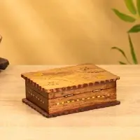 Шкатулка резная "Листья" 18х13х6 см, дерево шишам