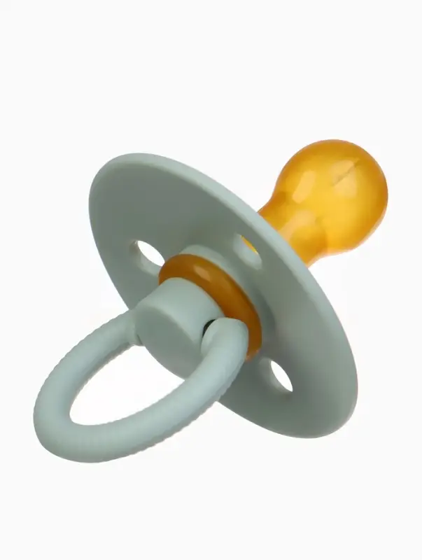 Набор классических пустышек, 2 шт., латекс, зелёный/серый, в контейнере, от 3 мес., M&B