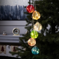 Гирлянда &laquo;Нить-гроздь&raquo; 60 см, нить прозрачная, &laquo;Красочные шары&raquo;, 30 LED, 4.5 В, батарейки ААх3 (нет в комплекте), свечение тёплое белое