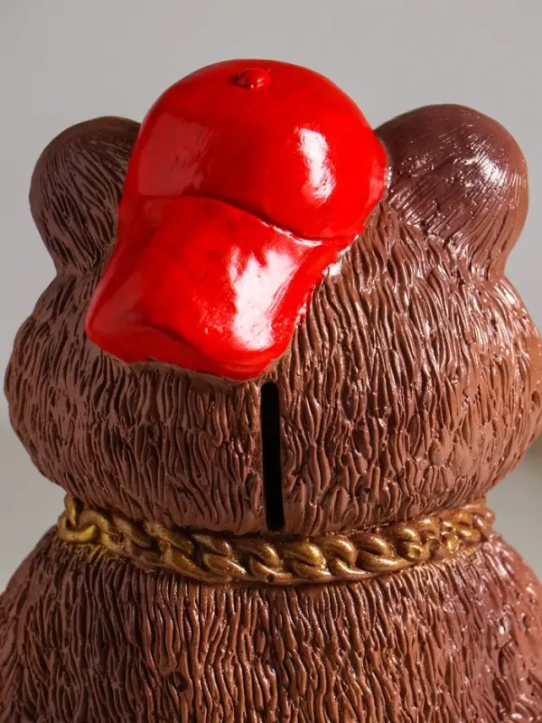 Копилка "Хомяк в кепке" 20 см, коричневый