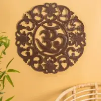 Панно "Ом" МДФ, 60х60х1 см, коричневый