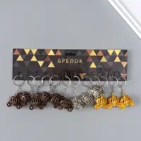 Брелок металл, стразы "Карета-тыква" МИКС 3,2х1,5х3,2 см