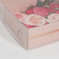 Кондитерская упаковка, коробка для макарун с пластиковой крышкой, &laquo;Хорошего дня!&raquo;, 18 х 12 х 3.5 см