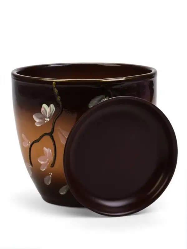 Горшок цветочный поддоном  2,5 л,  керамика, Миндаль (М)