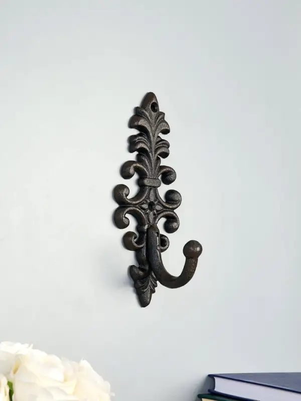 Крючок декоративный чугун "Цветочный вензель" 8х7,5х21 см