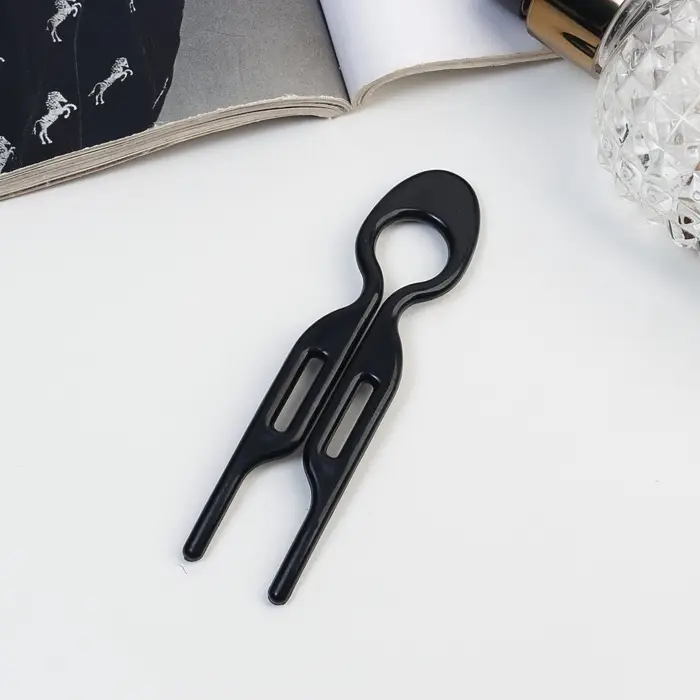 Шпилька для волос &laquo;Берта&raquo;, набор 2 шт., 9&times;2 см, чёрная