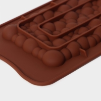 Набор форм для шоколада Доляна &laquo;Плитки шоколада&raquo;, 4 шт, силикон, цвет коричневый