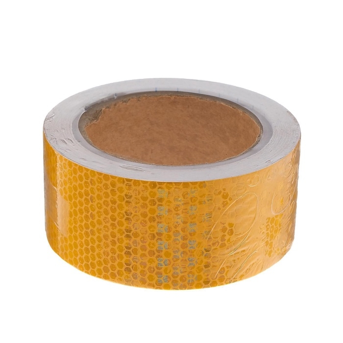 Светоотражающая лента, самоклеящаяся, желтая, 5 см &times; 10 м