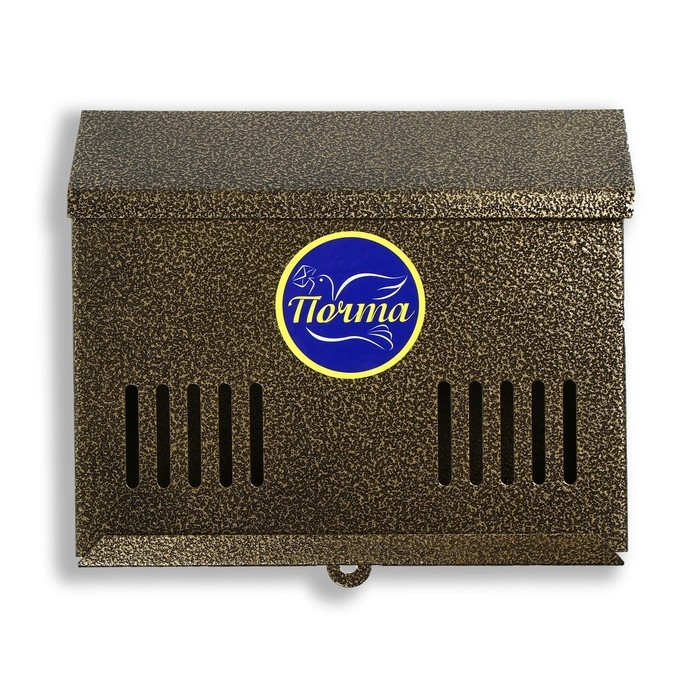 Ящик почтовый без замка (с петлёй), горизонтальный &laquo;Мини&raquo;, бронзовый