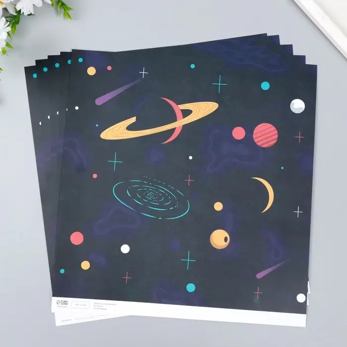 Бумага для скрапбукинга &laquo;Арт Узор. Вселенная&raquo;, 180 г/м&sup2;, 30.5&times;32 см