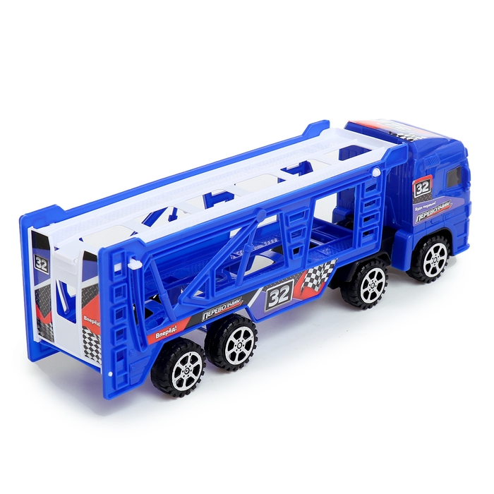 Грузовик &laquo;Автовоз&raquo;, инерционный, с 4 машинами, цвет синий