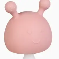 Прорезыватель силиконовый для зубов с погремушкой 3 в 1 M&B &laquo;Зайка&raquo;, розовый