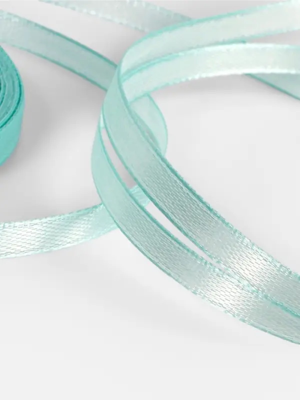 Лента атласная, 6 мм, 23&plusmn;1 м, голубая №211