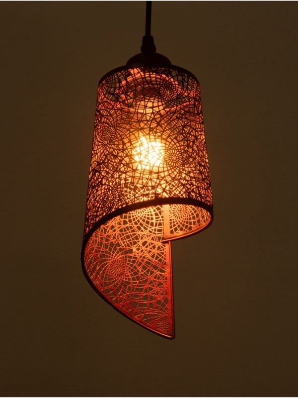 Светильник "Манчестер" (Вышивка) 1х40Вт Е27 черный 12,5х12,5х24+100см