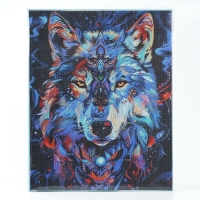 Алмазная мозаика с полным заполнением на холсте с подрамником &laquo;Лунный волк&raquo;, 40 х 50 см