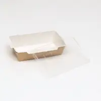 Контейнер с плоской крышкой, крафт, 0,8 л, 19 х 13 х 5,5 см