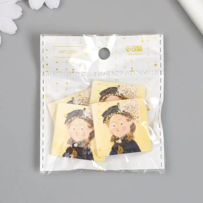 Декор для творчества акрил "Дама в шляпке" 0,2х3,5х3,5 см