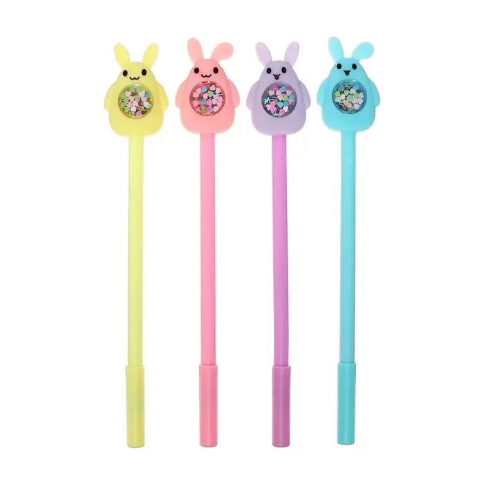 Ручка - прикол гелевая Calligrata &laquo;Блеск-Зайчик&raquo;, МИКС