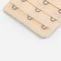 Застёжка для бюстгальтера, удлинитель, 3 ряда 3 крючка, 5&times;5.5 см, бежевая