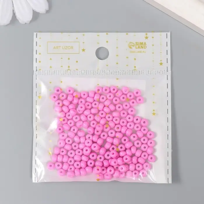 Бисер стекло 6/0 "Розовая фуксия" 15 гр