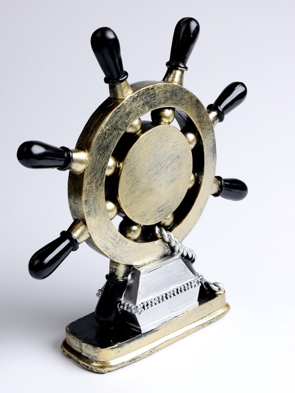 Часы настольные интерьерные, &laquo;Штурвал&raquo;, на батарейках, 16&times;6.5&times;27 см, d-8 см