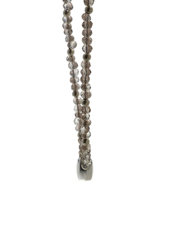 Чокер &laquo;Сердце&raquo; бусина №4, цвет серый в серебре, 35 см