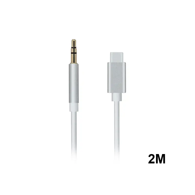 Кабель AUX TYPE-C - 3.5mm. TPE белый  2M ( 500шт/кор )