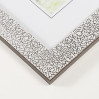 Фоторамка пластик 20х25 см "Кракелюр. Чёрное на белом" 23,4х28,5 см