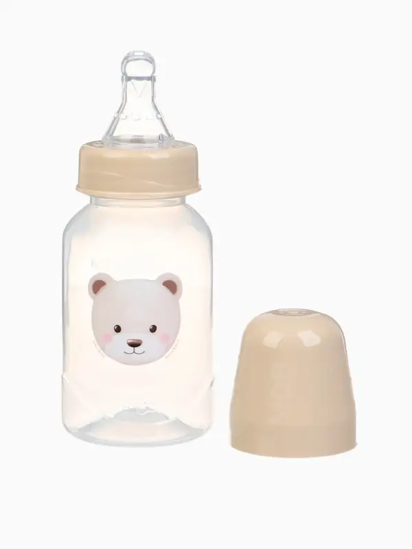 Бутылочка для кормления &laquo;Bear&raquo; 150 мл, цилиндр, бежевый Mum&Baby