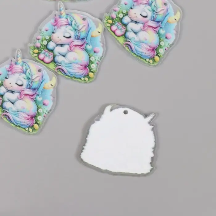 Декор для творчества акрил "Единорожка в косынке сладко спит на лужайке" 2,9х3х0,2 см