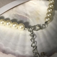 Набор 2 предмета: серьги, колье &laquo;Вернисаж&raquo; жемчужная капля, цвет белый в серебре, 45 см