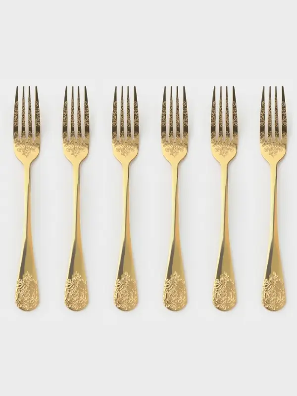 Набор вилок столовых 6 шт "Эмили" 20,5 см, цвет золото